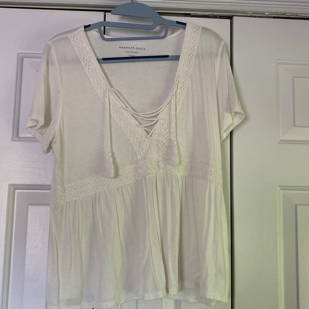 White low cut top